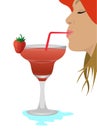 Girl drinking cocktail