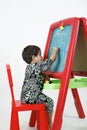 Girl on easel