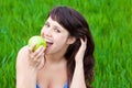 Girl eating an apple Royalty Free Stock Photo