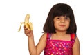 Girl eating banana