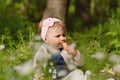 Girl Eating Bisquit Royalty Free Stock Photo