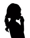 A girl eating, black color silhouette vector Royalty Free Stock Photo