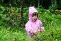 Girl eating blueberries