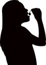 A girl eating cherry silhouette vector Royalty Free Stock Photo