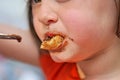 Girl Eating Chocolate Bread