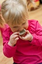 Girl eating Easter egg