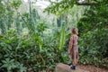 Girl eating lollipop at Na Ala Hele Monoa Falls Royalty Free Stock Photo