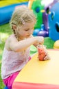 Girl eating piece of water-melon Royalty Free Stock Photo