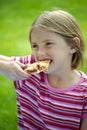 Girl Eating Pizza Royalty Free Stock Photo