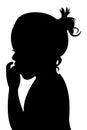 Girl eating silhouette vector Royalty Free Stock Photo