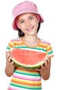 Girl eating watermelon Royalty Free Stock Photo
