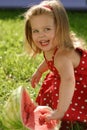 Girl eating watermelon