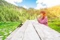 Girl eats remarried during a trek