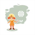 Girl ecologist in vector format