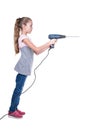 Girl with electric drill