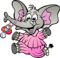 Girl Elephant in Pajamas holding a Pacifier Royalty Free Stock Photo