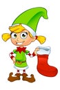 Girl Elf Character In Green Royalty Free Stock Photo