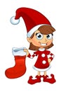 Girl Elf Character In Red Royalty Free Stock Photo