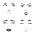 Girl emotion face cartoon vector illustration and woman emoji icon cute symbol character human expression sign female