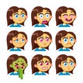 Girl emotion faces. Royalty Free Stock Photo