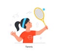 Girl engaged in tennis concept