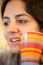 Girl Enjoying coffee at home