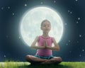 Girl enjoying meditation and yoga Royalty Free Stock Photo