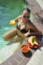 Girl enjoying in the pool