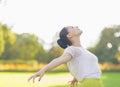 Girl enjoying spring outdoors