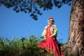 Girl in european historical clothing Royalty Free Stock Photo