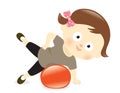 Girl exercising with ball