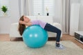 Girl Exercising On Pilates Ball Royalty Free Stock Photo