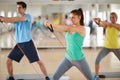 Girl exercising with resistant rubber Royalty Free Stock Photo