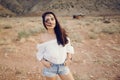 Girl exploring the grand canyon in Arizona