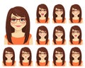 Girl expressions set