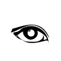 Girl eye, black icon. Art sketch isolated on white background. Woman fashion minimal logo. Vector illustration Royalty Free Stock Photo