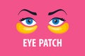 The girl eyes uses patch. cosmetic anti-wrinkle care.