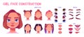 Girl face construction, avatar creation with parts Royalty Free Stock Photo