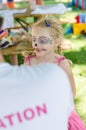 Girl with facepainting smiling Royalty Free Stock Photo