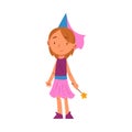 Girl in Fairy Costume, Cute Kid Playing Dress Up Game Cartoon Vector Illustration Royalty Free Stock Photo