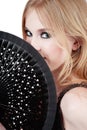 Girl with fan Royalty Free Stock Photo