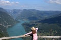 A girl on a fantastic viewpoint Banjska Stena Tara mountain