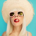 Sexy Summer Blond. Beach Party Style Royalty Free Stock Photo