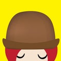 girl with fedora hat. Vector illustration decorative design Royalty Free Stock Photo