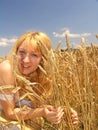 Girl in field Royalty Free Stock Photo