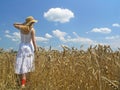 Girl in field Royalty Free Stock Photo