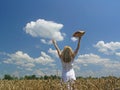 Girl in field Royalty Free Stock Photo