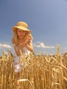 Girl in field Royalty Free Stock Photo