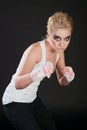 Girl fighter Royalty Free Stock Photo