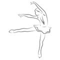 Girl figure skater. Figure skating. Black and white illustration of a figure skater. Winter sport. Linear art. Royalty Free Stock Photo